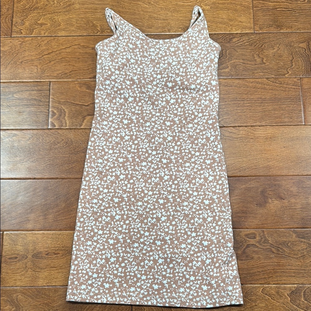 Old Navy Brown and White Floral Mini Dress